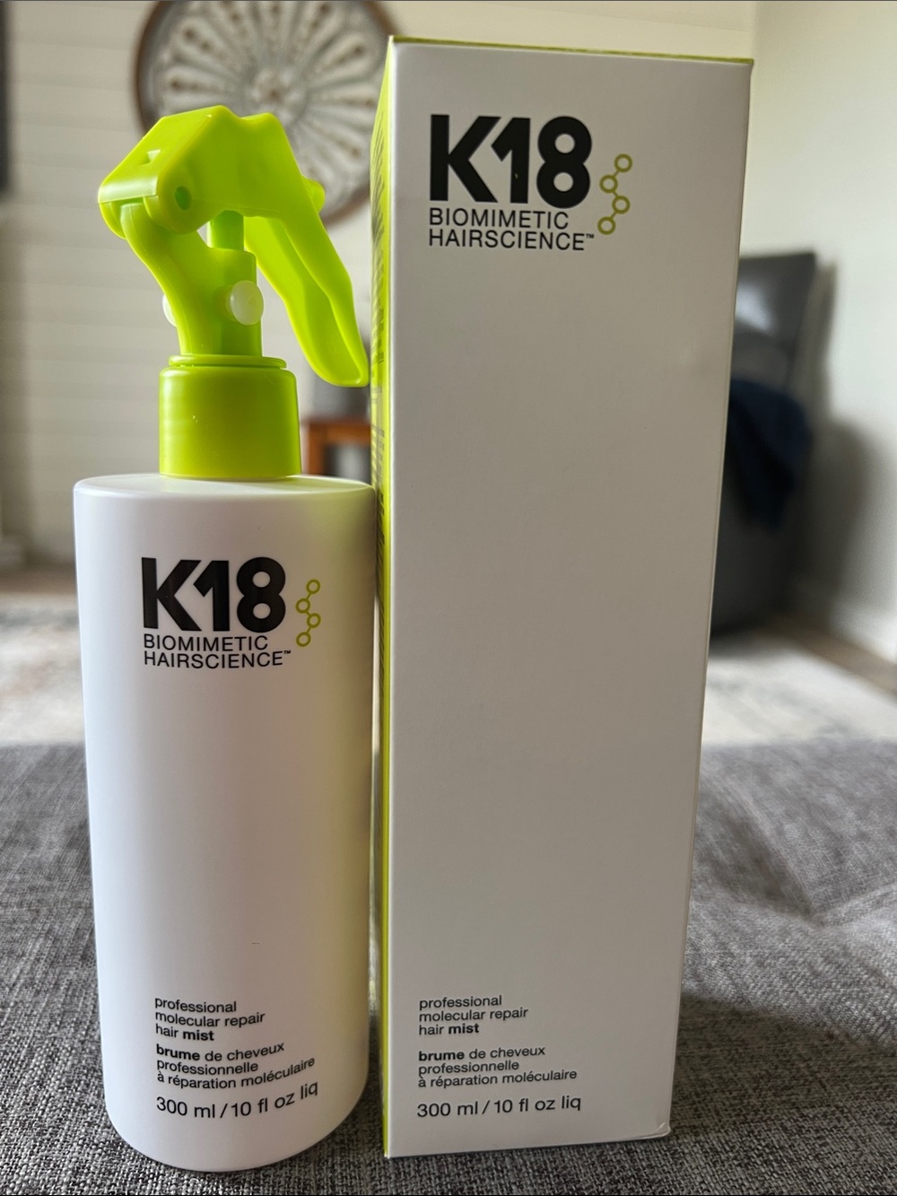 K18 Biomimetic Hairscience Professional Molecular Repair Hair Mist — Neon Lime